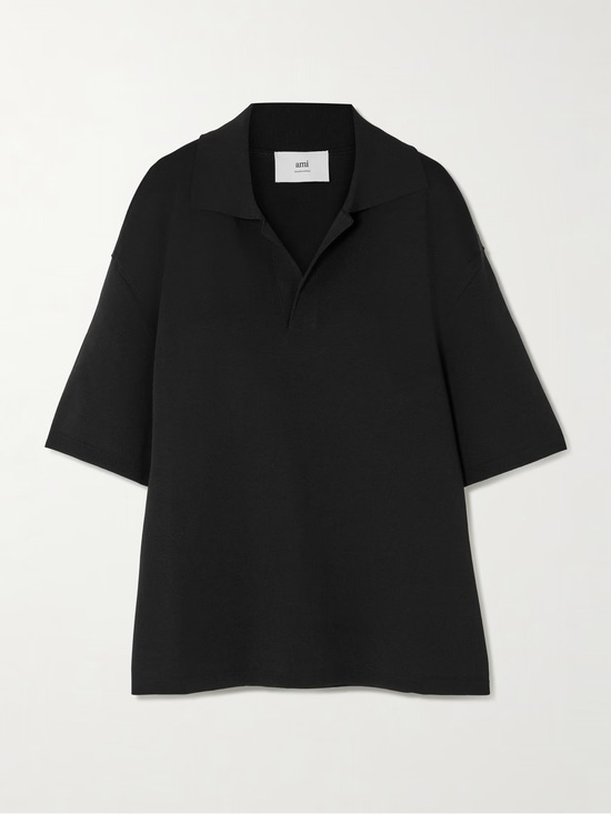 Ami Tops - AMI PARIS Knitted Polo Shirt
